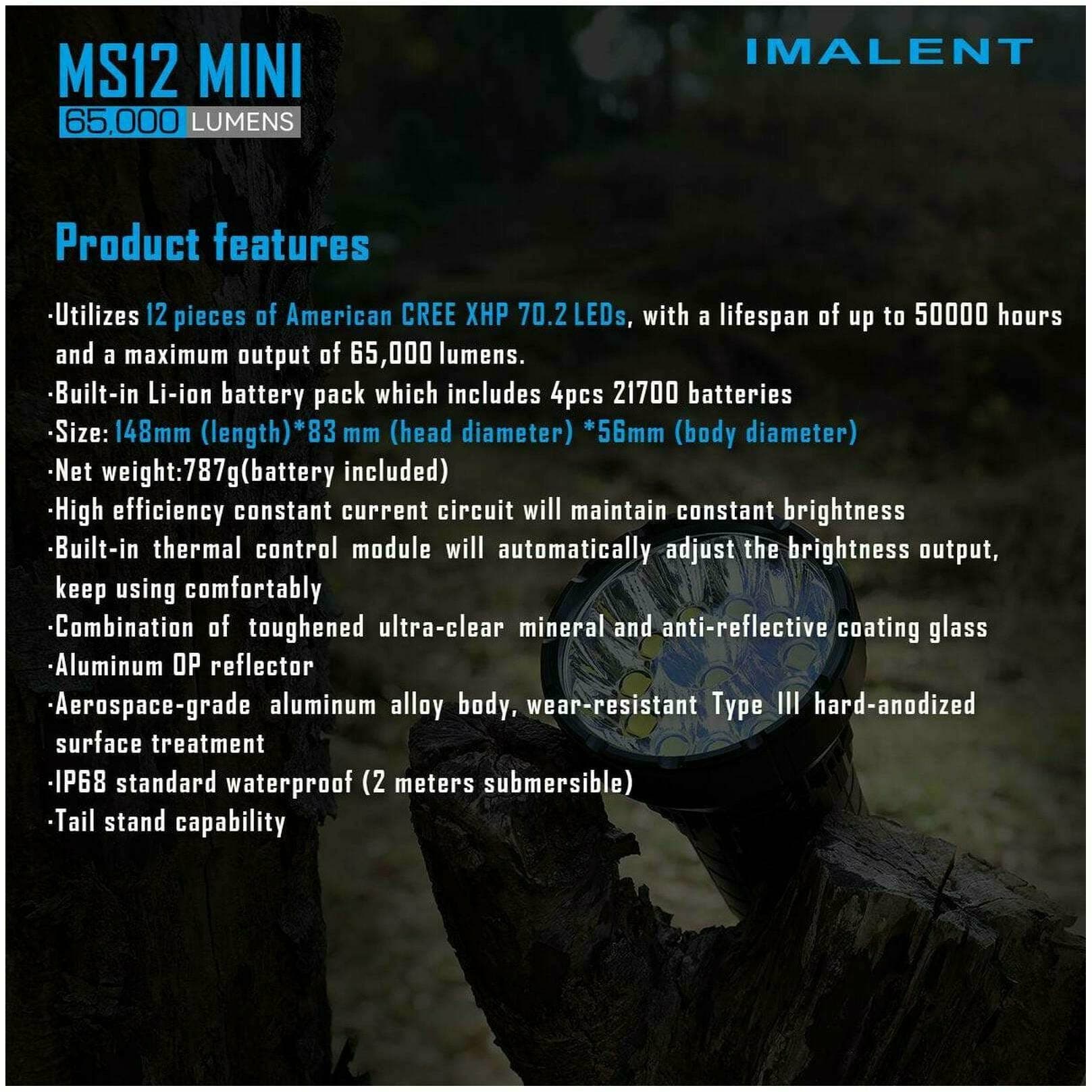 Imalent MS12 Mini, 65000 Lumen, 1036m Throw - Image 3