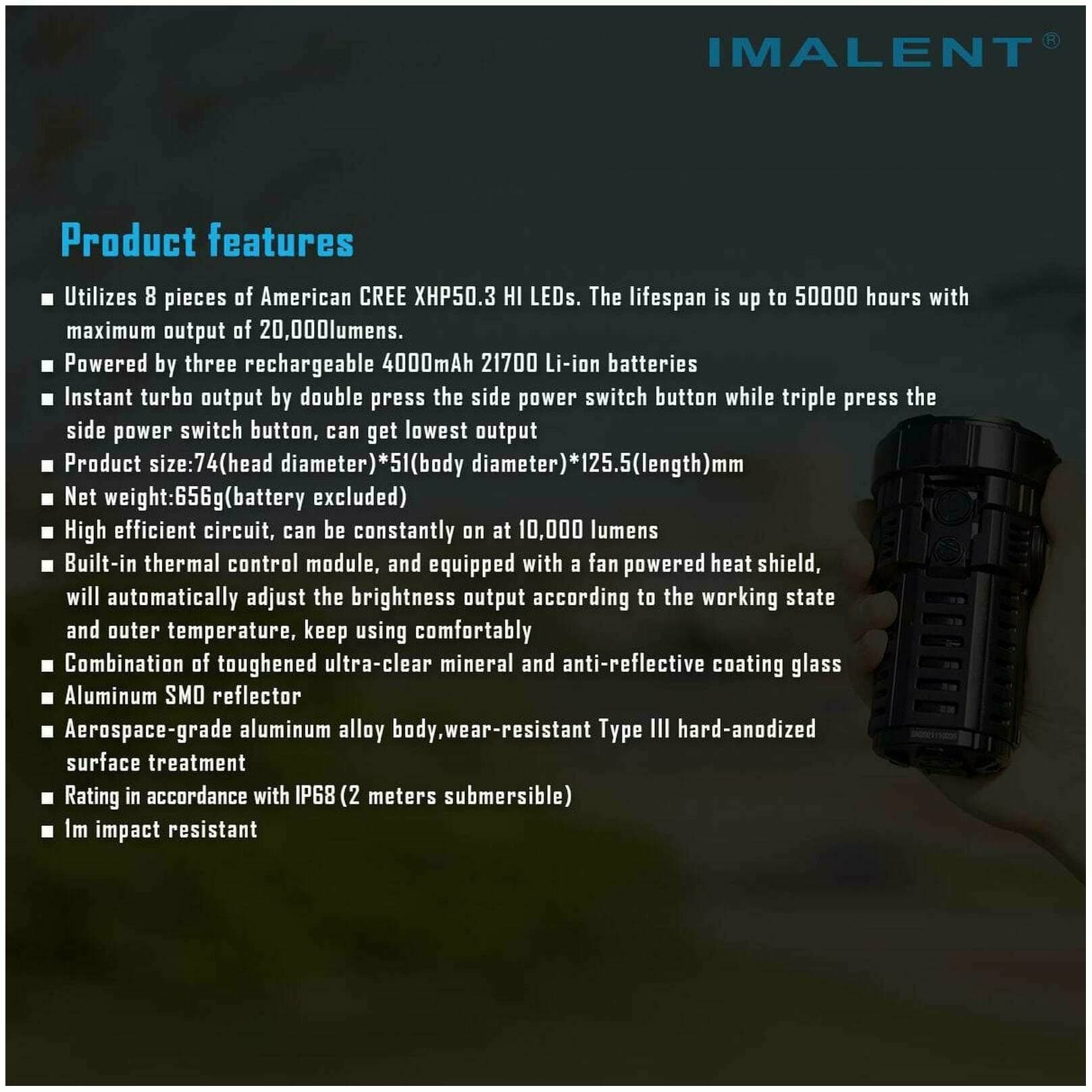 Imalent RS50, 20000lm, 1160m Throw - Image 21