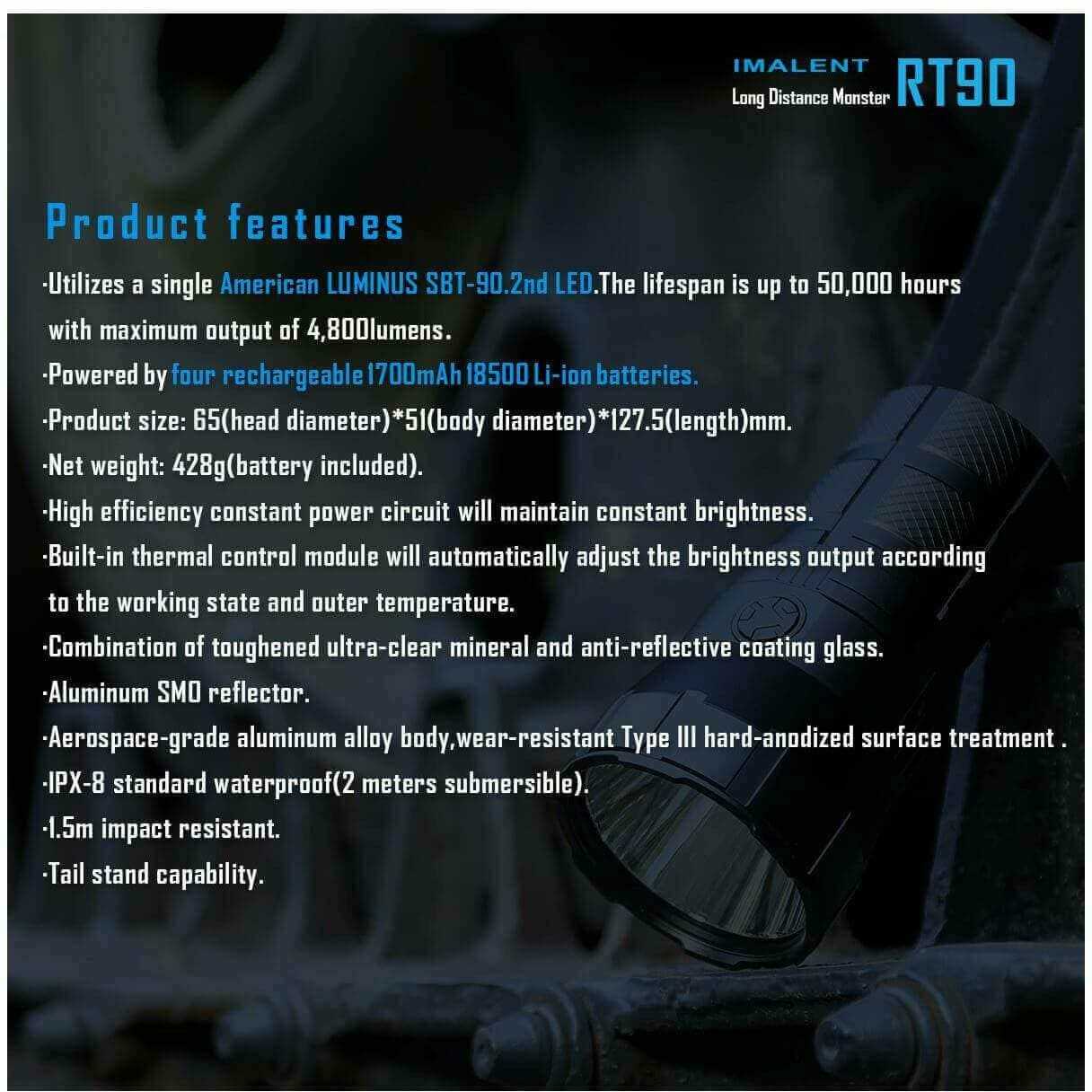 Imalent RT90 4800lumen, 1308m Throw - Image 16