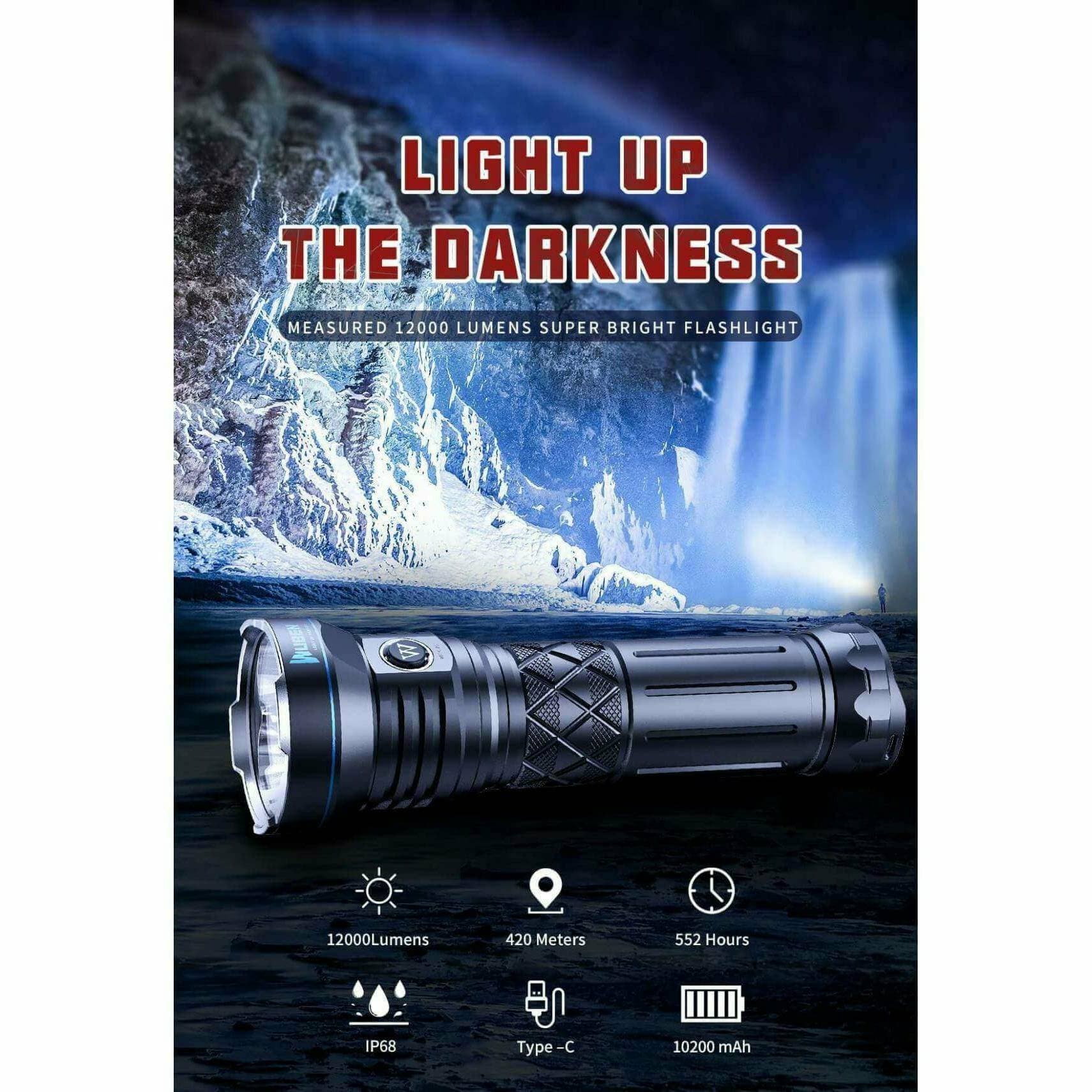 Wuben A9, 12000 Lumen, 420m Throw Rechargeable - Image 8