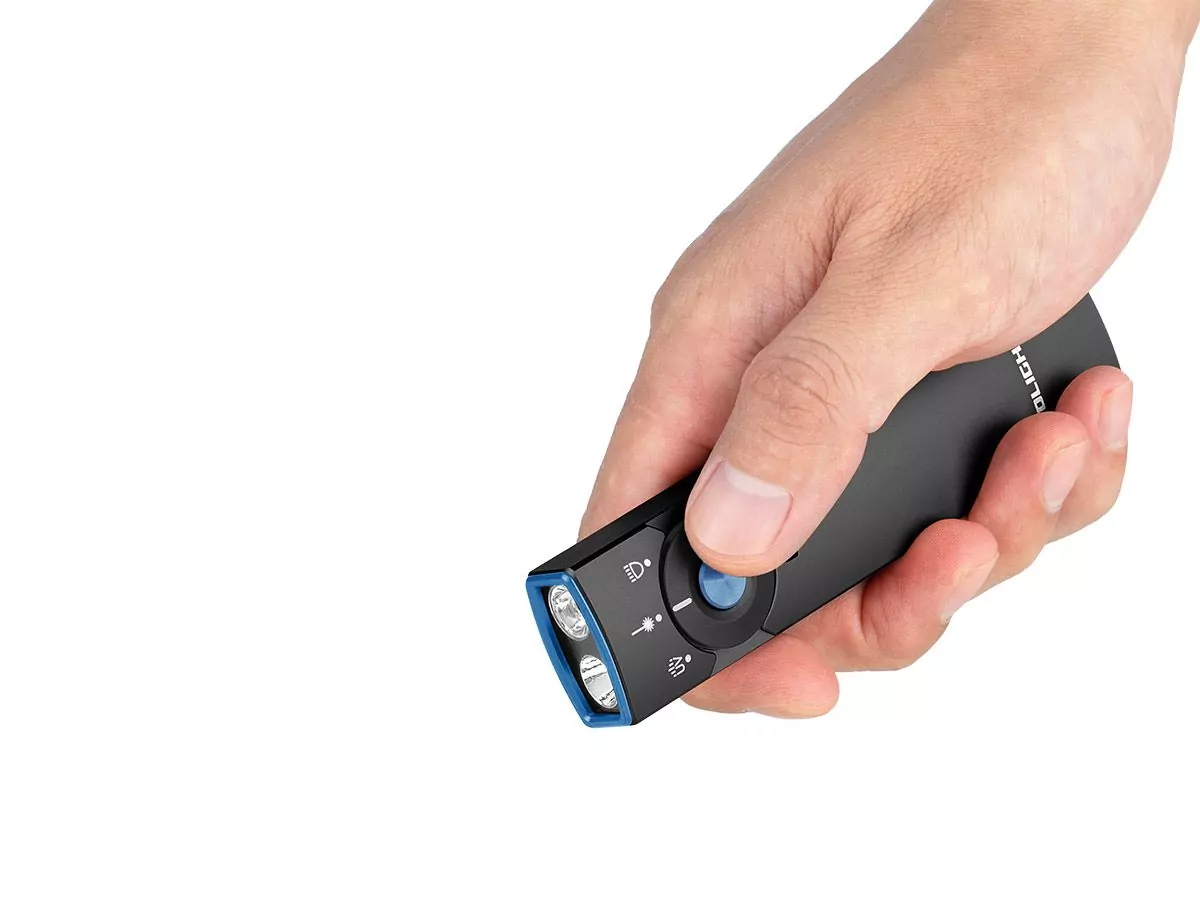 Olight Arkfeld Pro Rechargeable LED Flashlight – 1300 Lumens – Cool White LED – 365nm UV – 520nm Green Laser – Uses Built-in 1500mAh Li-Poly Battery Pack – Black - Image 6